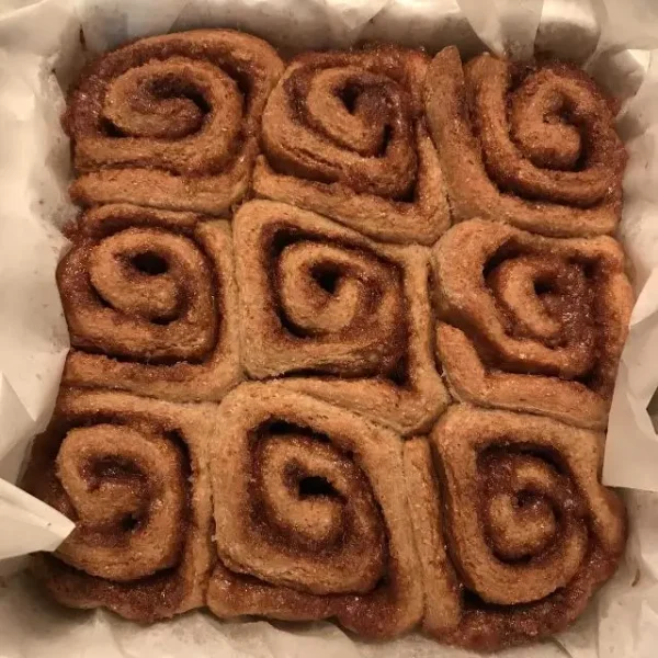 whole wheat cinnamon buns with home-made brown sugar