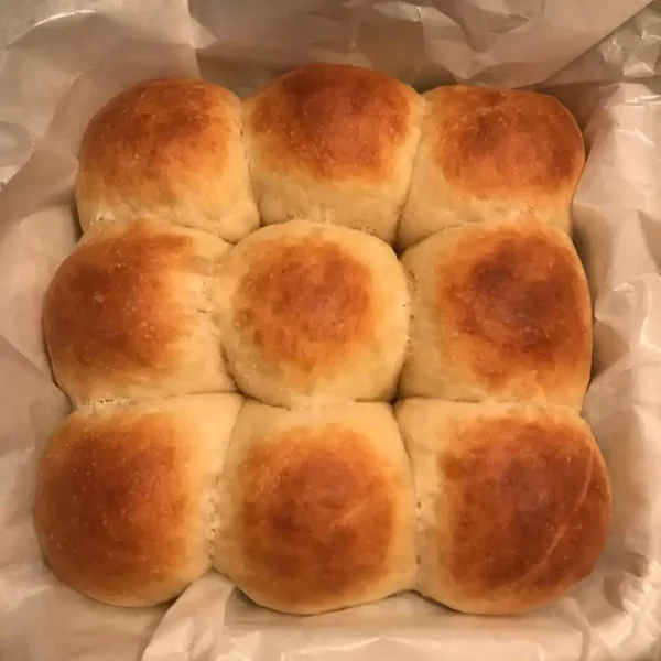 home baked soft white dinner buns