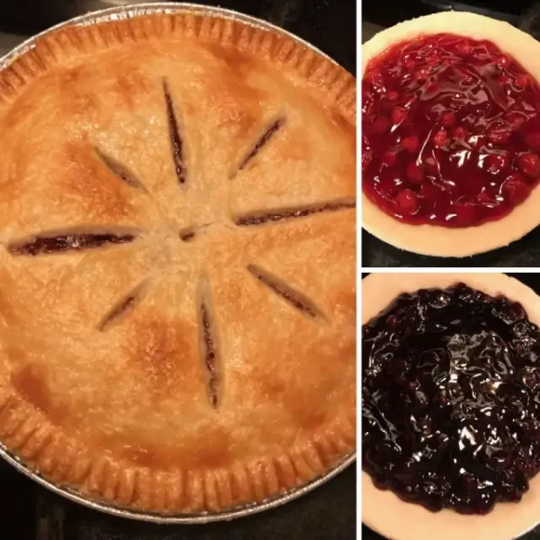 cherry or blueberry fruit pie